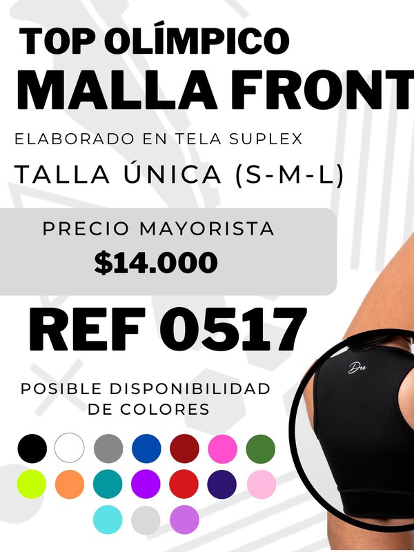 Top Olímpico Malla Frontal