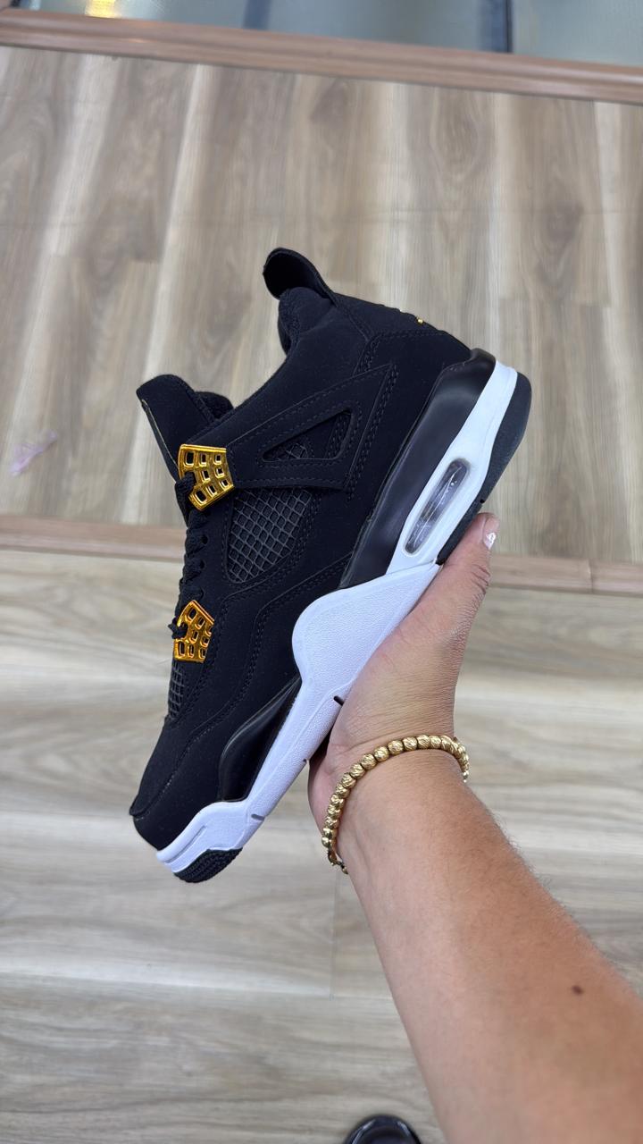 Air Jordan 4 Retro Negro Royalty Gold